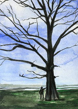 Wolf Tree Alison Meschke Johnson Creek WI acrylic on illustration board